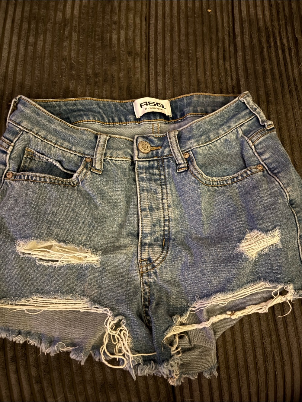 RSQ Light Blue Distressed Denim Shorts